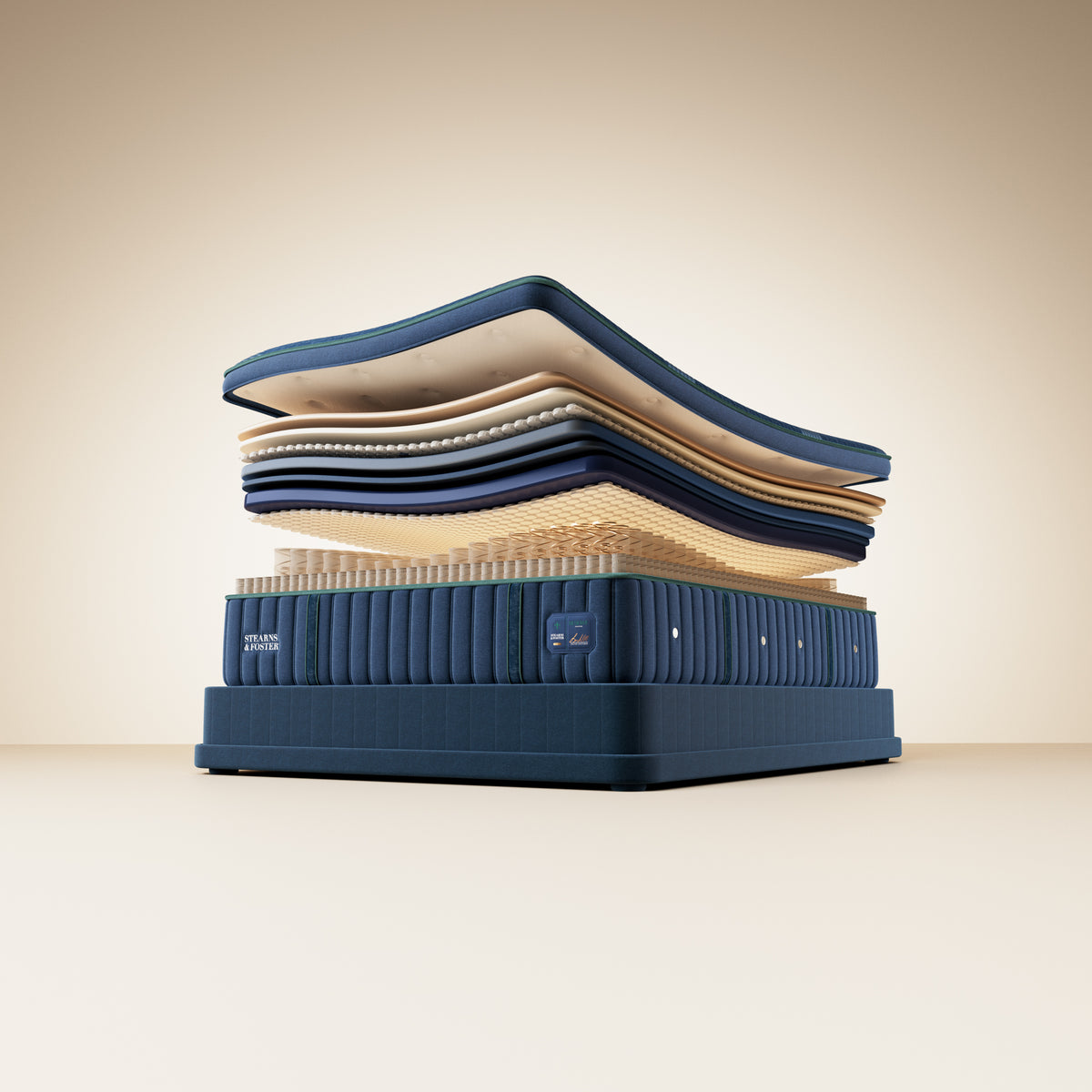 Stearns & Foster Reserve Soft Pillow Top II mattress, illustration of the interior layers
