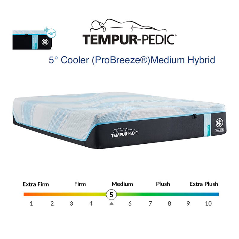 TEMPUR-PEDIC PROBreeze - 5° Cooler Medium Hybrid Mattress