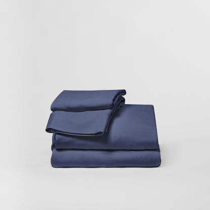 DreamFit Bamboo Stretch-Knit Sheet Set in Heathered Blue