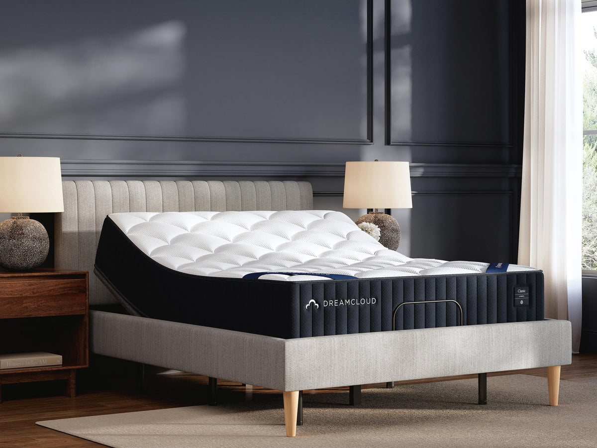 DreamCloud Classic 12 inch hybrid mattress in a bedroom
