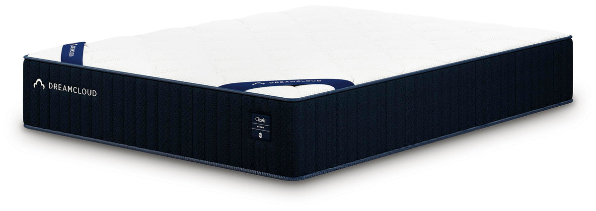 DreamCloud Classic 12 inch hybrid mattress, angled view