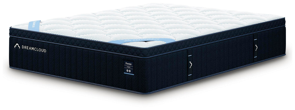 DreamCloud Premier 13 inch hybrid mattress, angled view