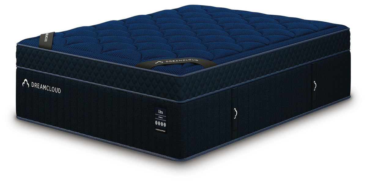 DreamCloud Ultra 15 inch hybrid mattress, angled view