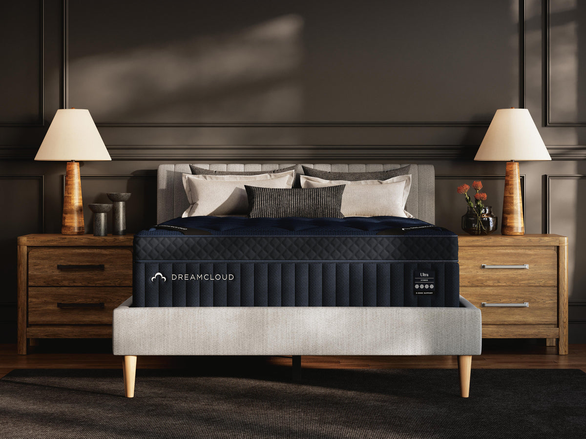 DreamCloud Ultra 15 inch hybrid mattress in a bedroom