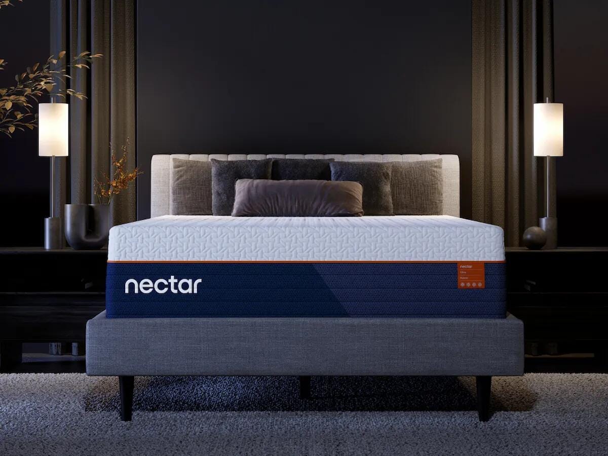 Nectar Ultra 15 inch hybrid mattress in a bedroom