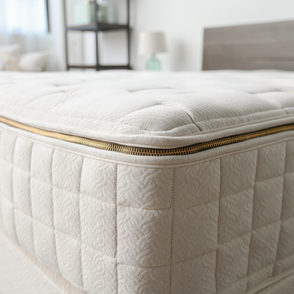 Corner detail of the Naturepedic EOS Trilux Organic Latex Mattress
