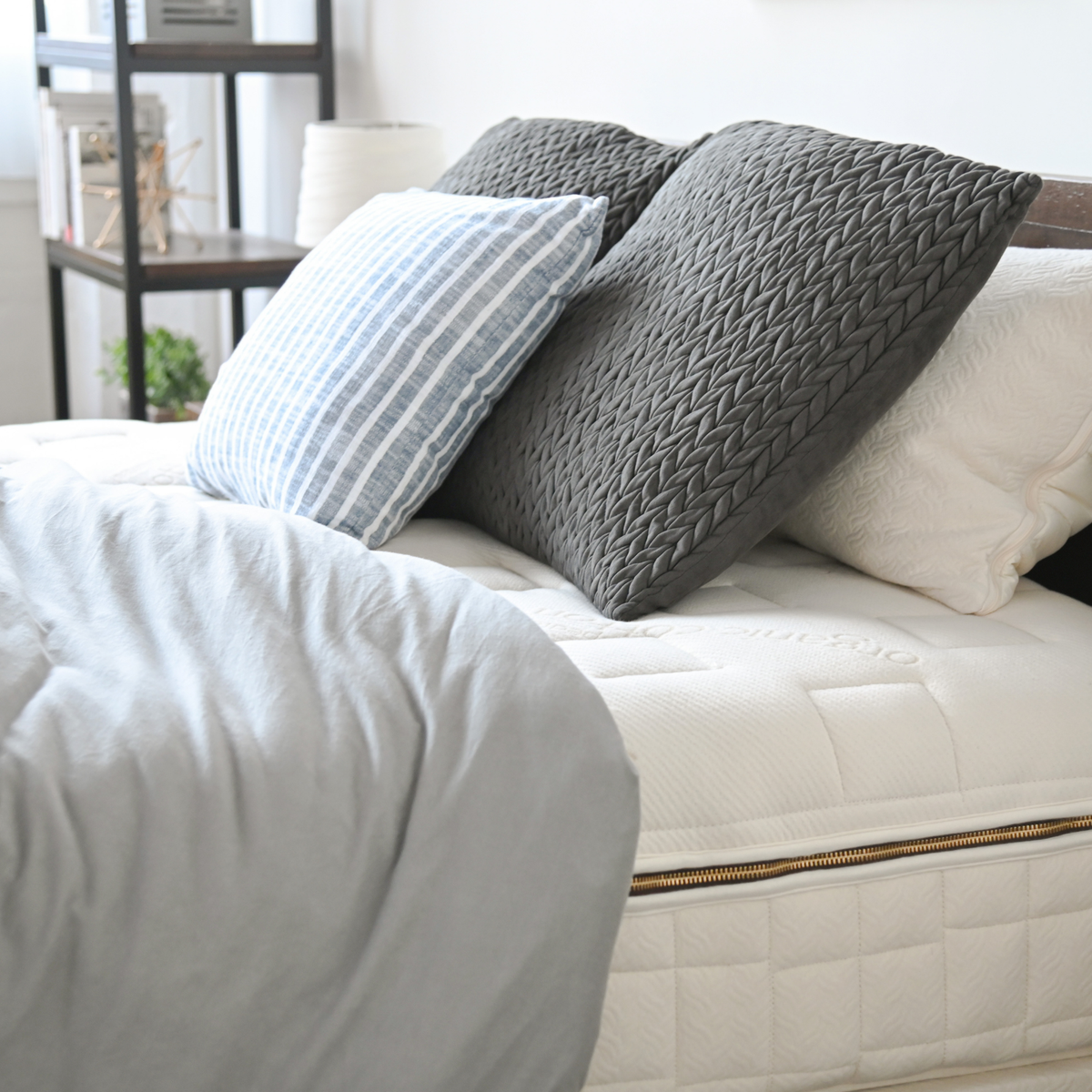 Naturepedic EOS Trilux Organic Latex Mattress with bedding