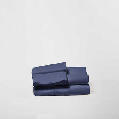 DreamFit 100% Organic Cotton Percale Sheet Set in Blue