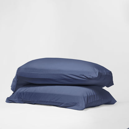 DreamFit Bamboo Stretch-Knit Pillowcase Pair in Heathered Blue