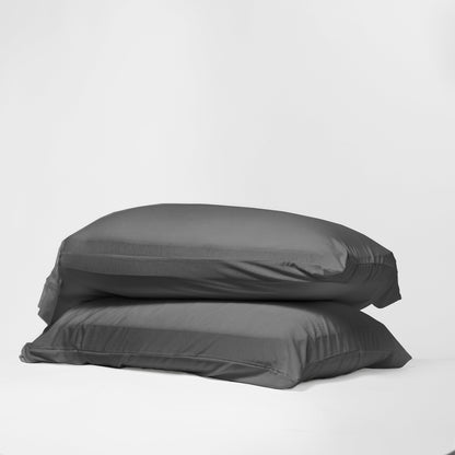 DreamFit Bamboo Stretch-Knit Pillowcase Pair in Heathered Gray
