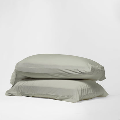DreamFit Bamboo Stretch-Knit Pillowcase Pair in Heathered Sage