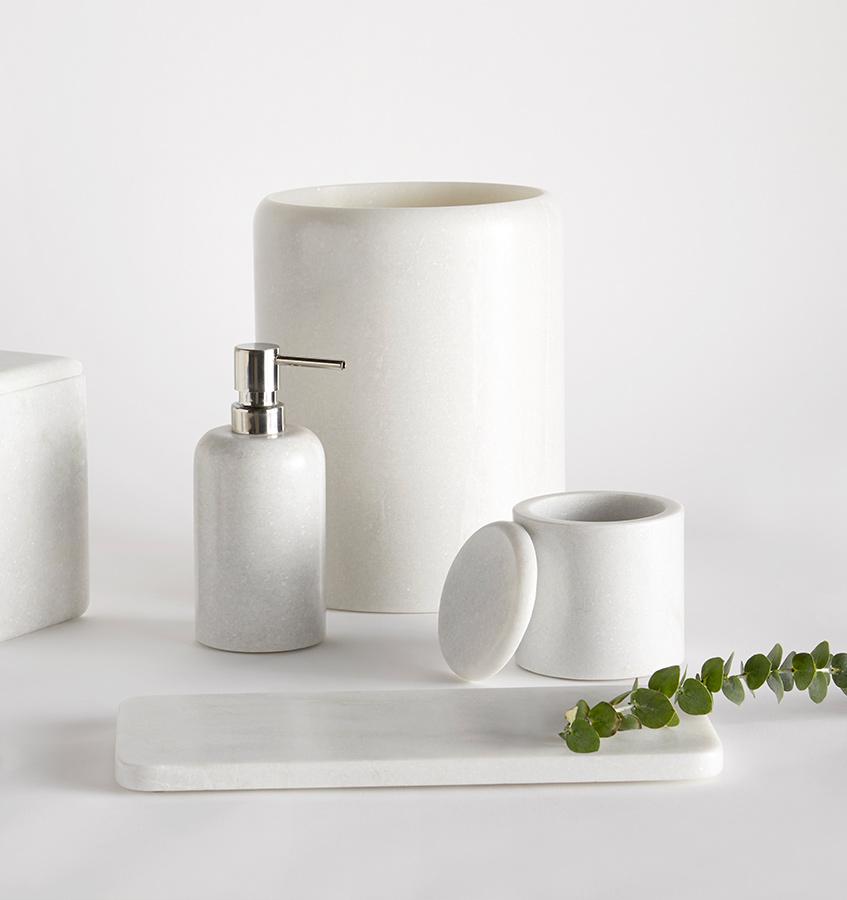 SFERRA Velina Marble Waste Basket - view 2