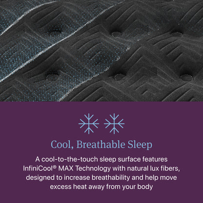 InfiniCool MAX cooling quilted surface of the Beautyrest World Class Level 4 Medium Mattress