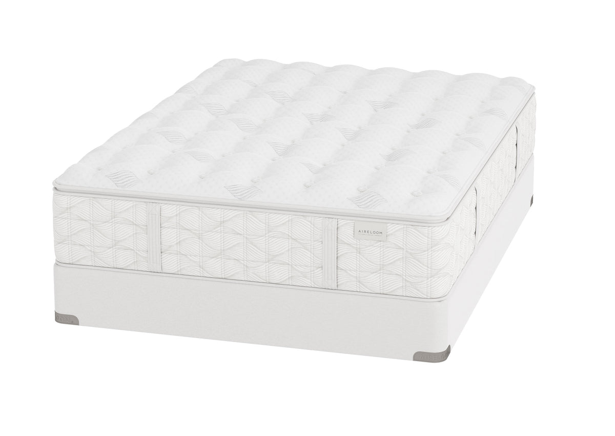 Colchón Aireloom Preferred Timeless Odyssey Luxetop M2 Luxury Firm sobre una base (foundation) de perfil alto