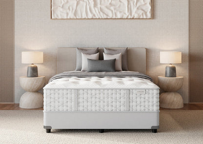 Aireloom Preferred Timeless Odyssey Streamline M1 Plush mattress on a bed in a bedroom