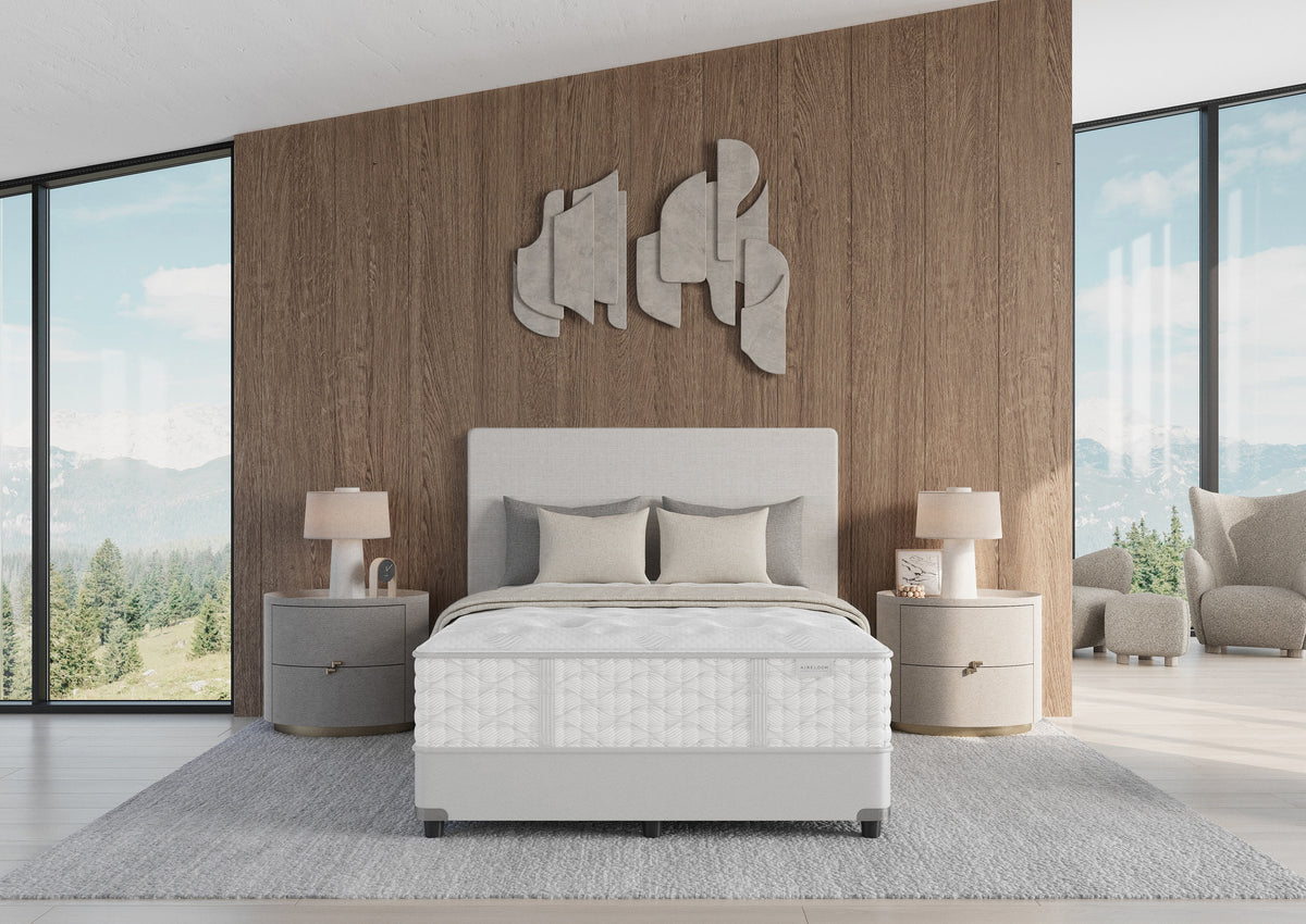 Aireloom Preferred Timeless Odyssey Streamline Plush mattress in a bedroom, alternate setting