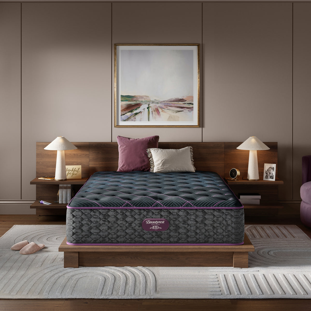 Beautyrest World Class Level 3 Plush Mattress in a bedroom
