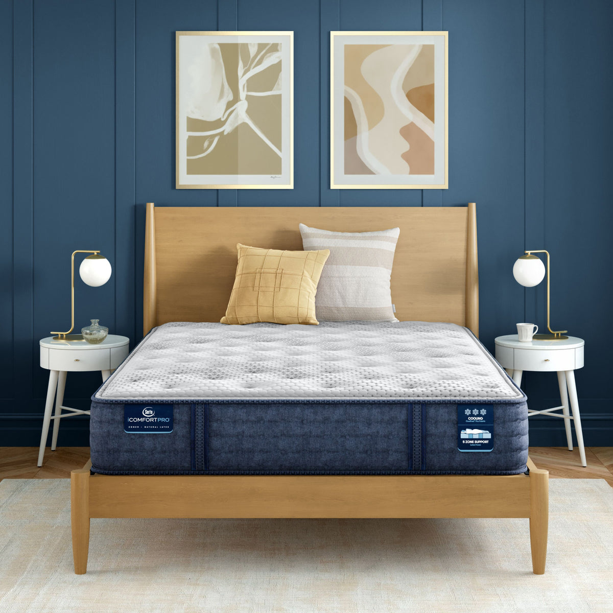 Serta iComfortPro Chelsea Medium Mattress in a bedroom