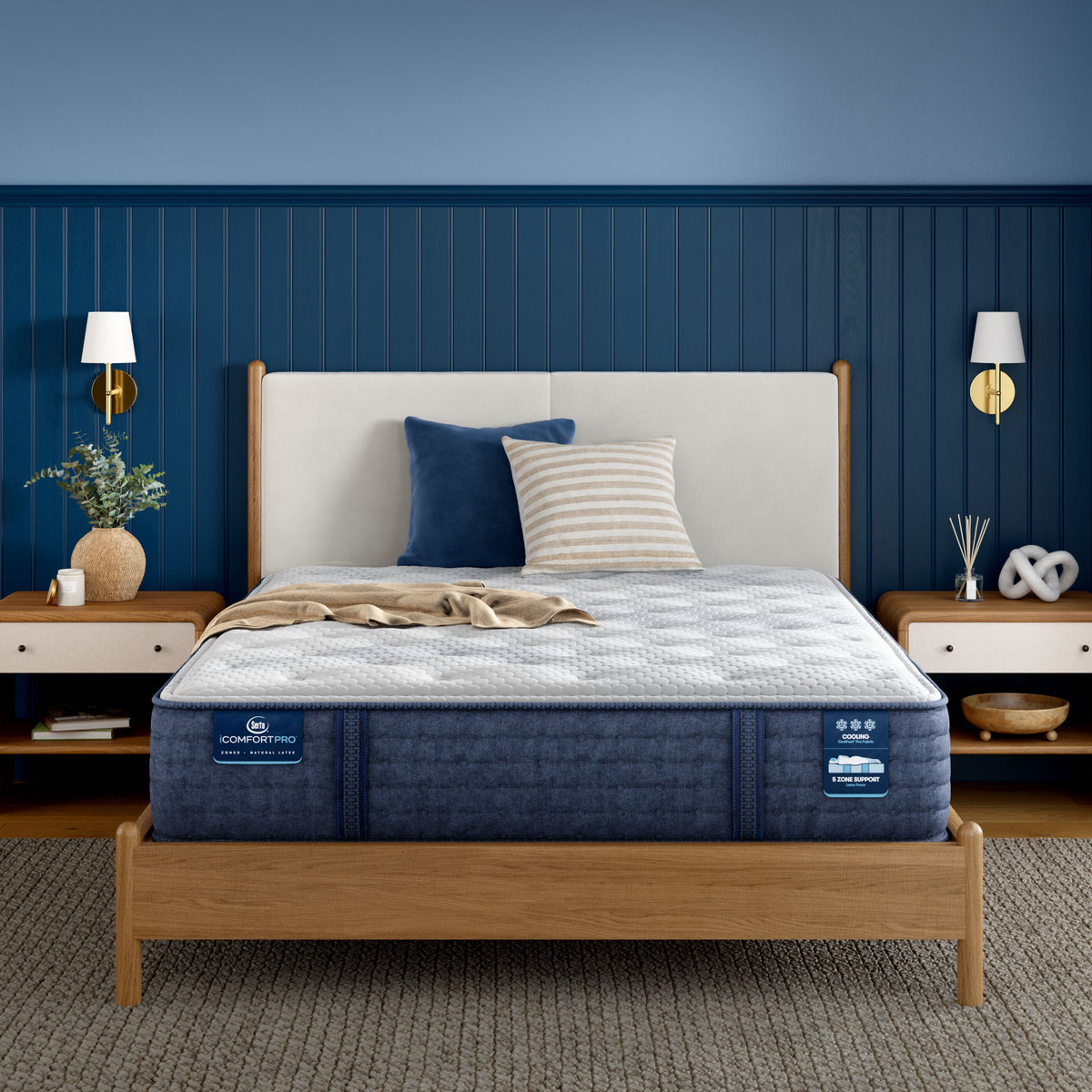 Serta iComfortPro Ambrose Plush Mattress in a bedroom