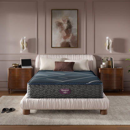 Beautyrest World Class Hybrid Level 4 Firm Mattress in a bedroom