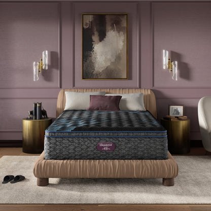 Beautyrest World Class Level 4 Firm Pillow Top Mattress in a bedroom