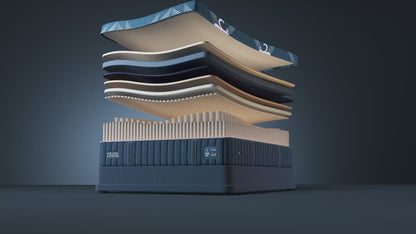 Stearns & Foster Legacy Medium Hybrid II mattress, animation of the interior layers