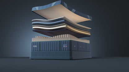 Stearns & Foster Reserve Medium Hybrid II mattress, animation of the interior layers