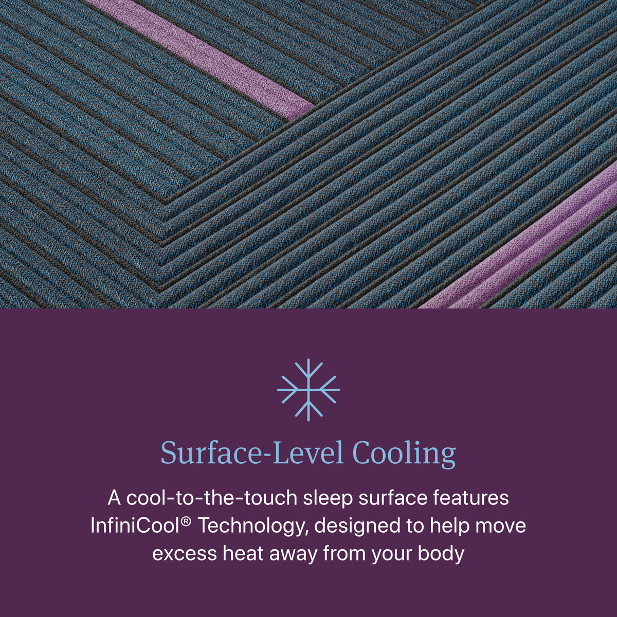 InfiniCool cooling sleep surface of the Beautyrest World Class Hybrid Level 3 Plush Mattress