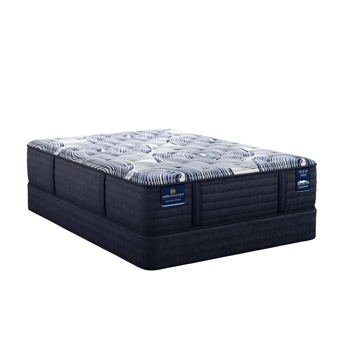 Serta Foundation shown under a Serta Perfect Sleeper Pro mattress