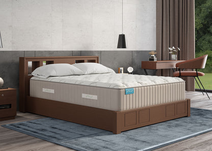 Sherwood Bedding Approachable Soft Tight Top mattress, in a styled bedroom