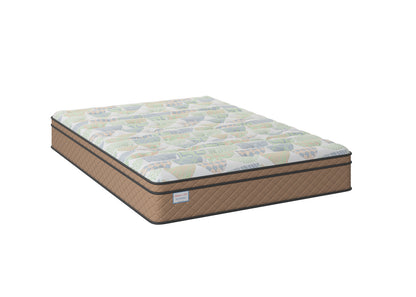 Sherwood Bedding Buckaroo Faux Euro Top Medium mattress, three-quarter view