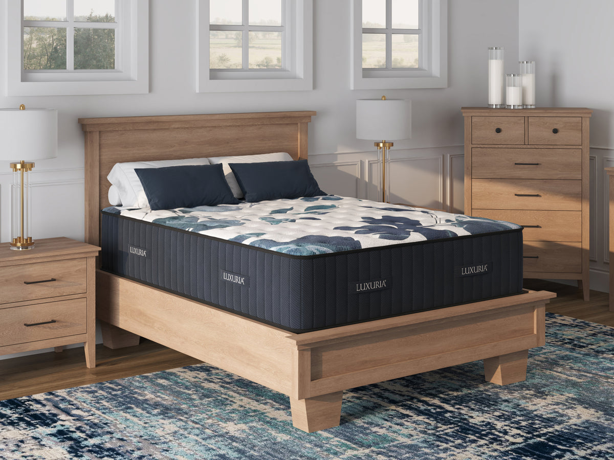 Sherwood Bedding Luxuria Firm Tight Top mattress, in a styled bedroom