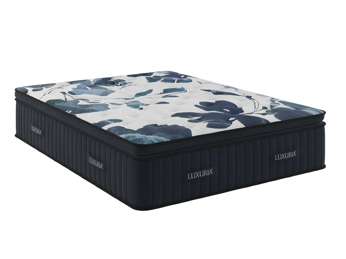 Sherwood Bedding Luxuria Medium Pillow Top mattress, three-quarter view