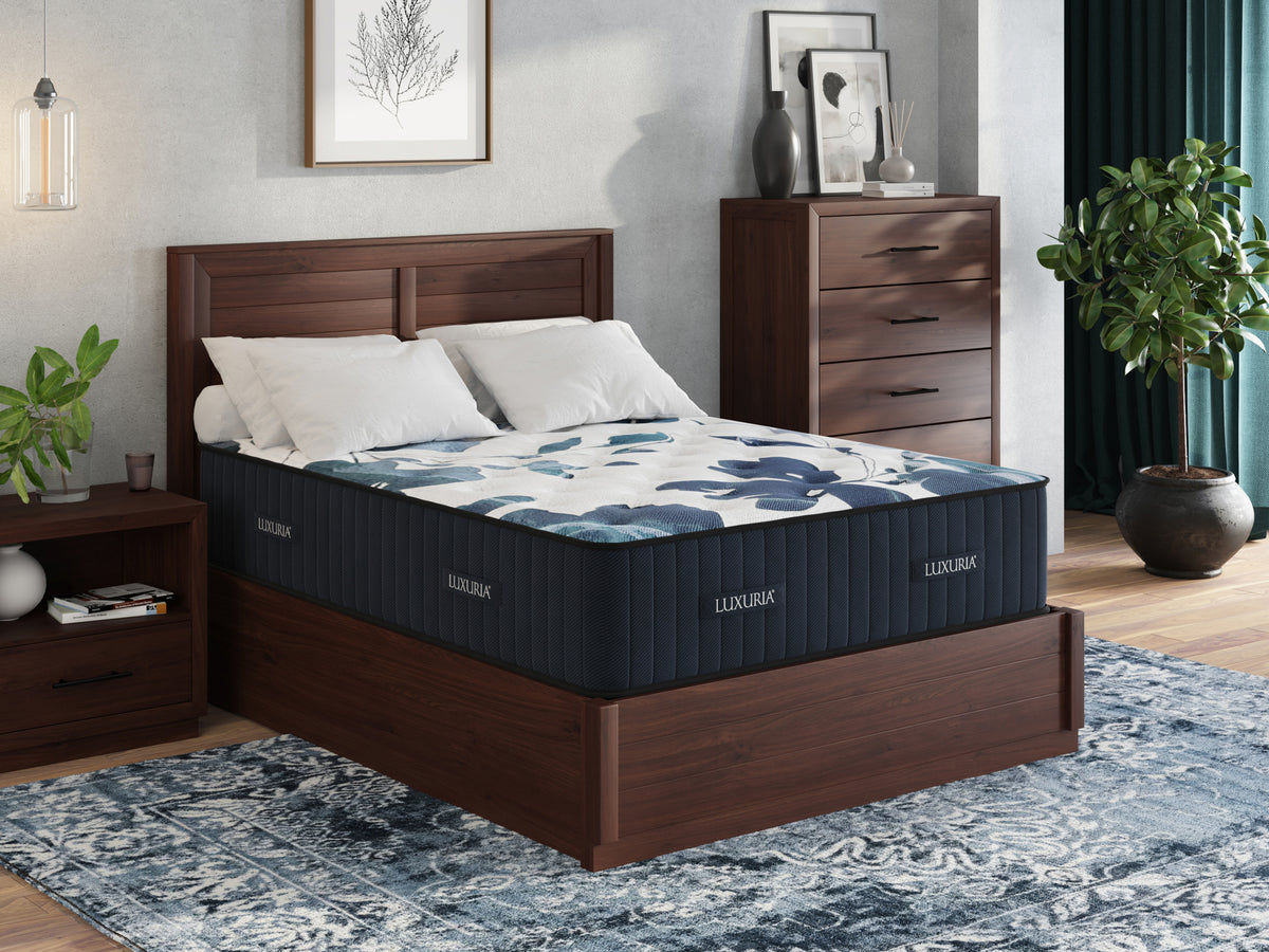 Sherwood Bedding Luxuria Medium Tight Top mattress, in a styled bedroom
