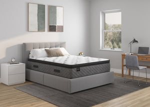 Colchón Sherwood Bedding Windsor Pillow Top Soft en un dormitorio decorado