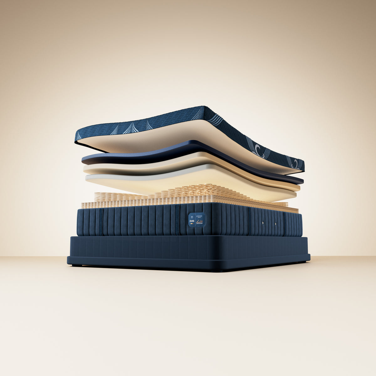 Stearns & Foster Estate Medium Hybrid II mattress, illustration of the interior layers