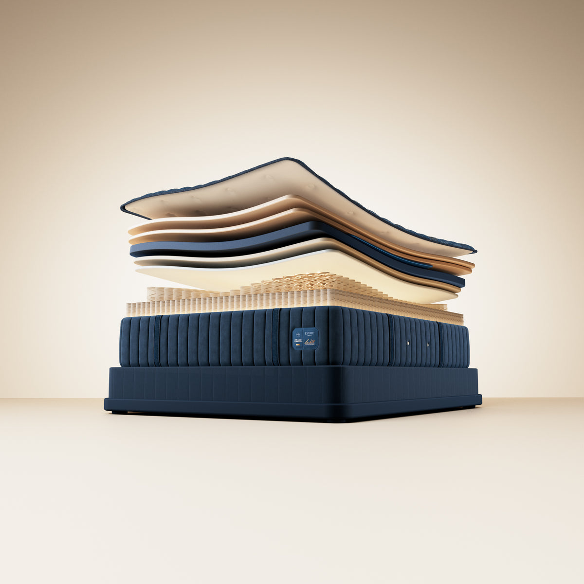 Stearns & Foster Estate Medium Tight Top II mattress, illustration of the interior layers