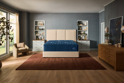 Stearns & Foster Estate Medium Tight Top II mattress in a styled bedroom, front view