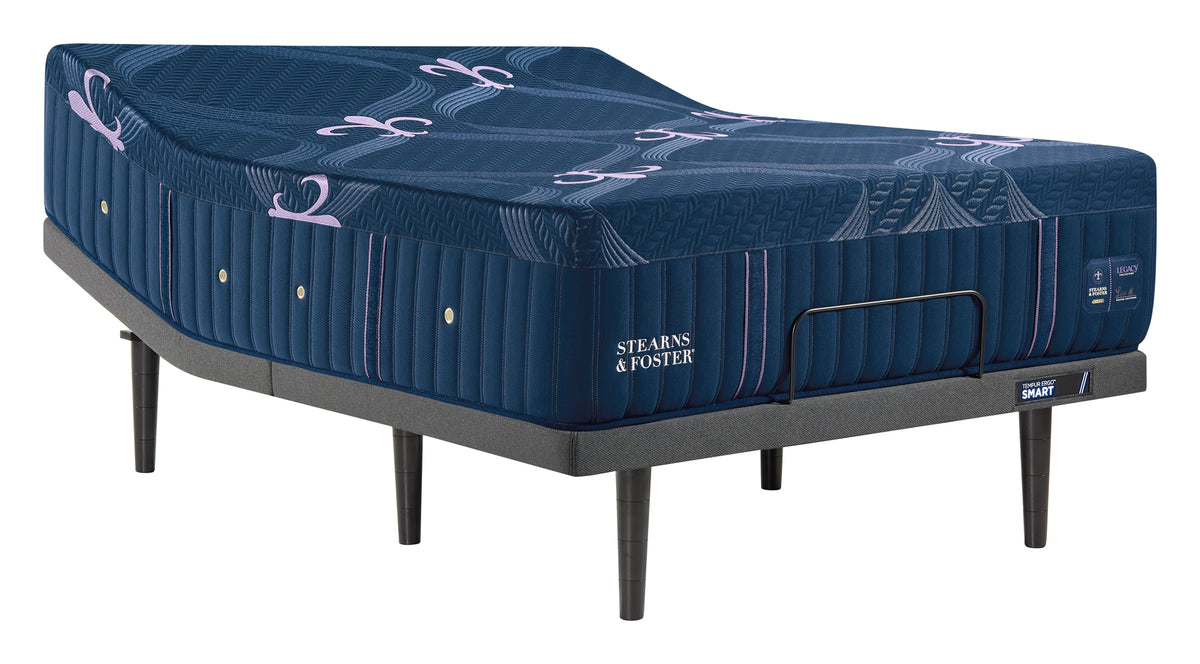 Stearns & Foster Legacy Medium Hybrid II mattress on an adjustable base