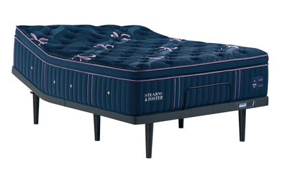 Stearns & Foster Legacy Medium Pillow Top II mattress on an adjustable base