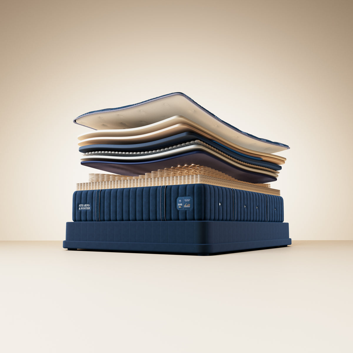 Stearns & Foster Legacy Medium Tight Top II mattress, illustration of the interior layers