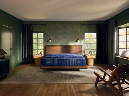 Stearns & Foster Legacy Medium Tight Top II mattress in a styled bedroom, front view