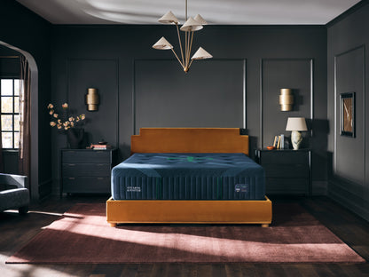 Stearns & Foster Reserve Medium Hybrid II mattress in a styled bedroom, front view
