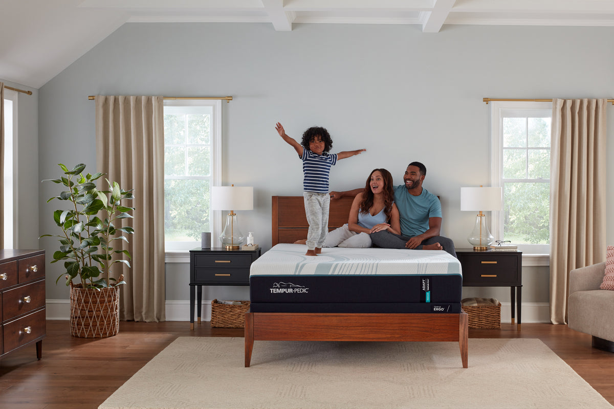 Tempur-Pedic Adapt 2.0 Medium mattress, on an Ergo adjustable base in a bedroom