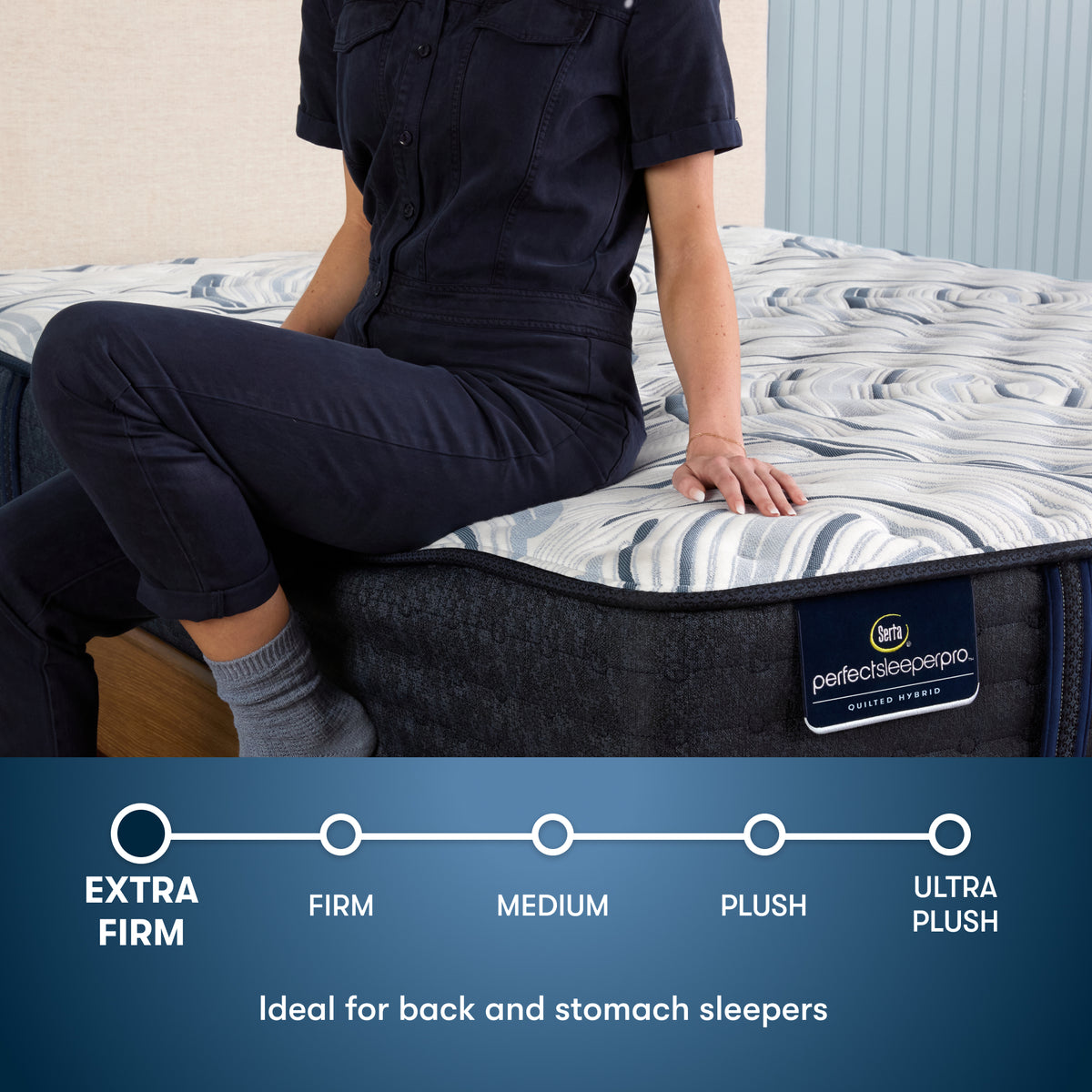 Serta Perfect Sleeper Pro Hampton Extra Firm Mattress comfort level: Extra Firm