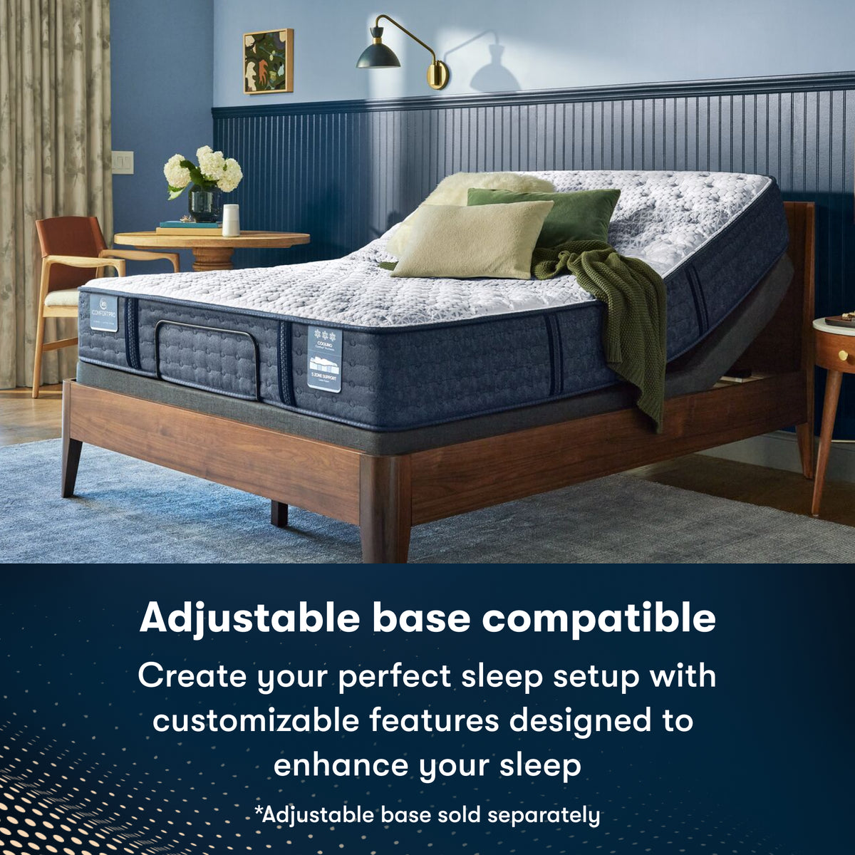 Serta iComfortPro Ambrose Plush Mattress on an adjustable base