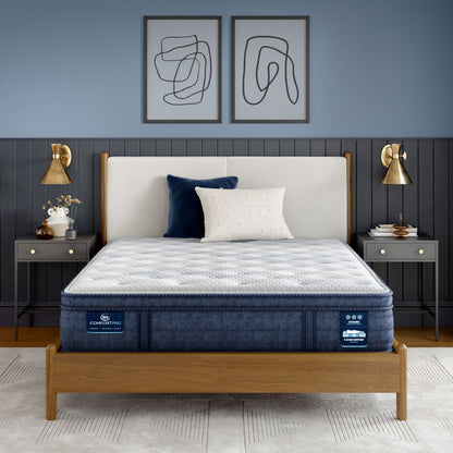 Serta iComfortPro Dartmouth Plush Pillow Top Mattress in a bedroom
