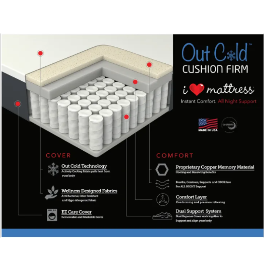 I Love Mattress Out Cold Copper Luxury Firm 14 Inch Mattress